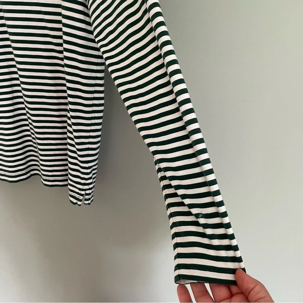 3 for $30 | Vineyard Vines 100% Pima Cotton Green White Stripe Long Sleeve Polo